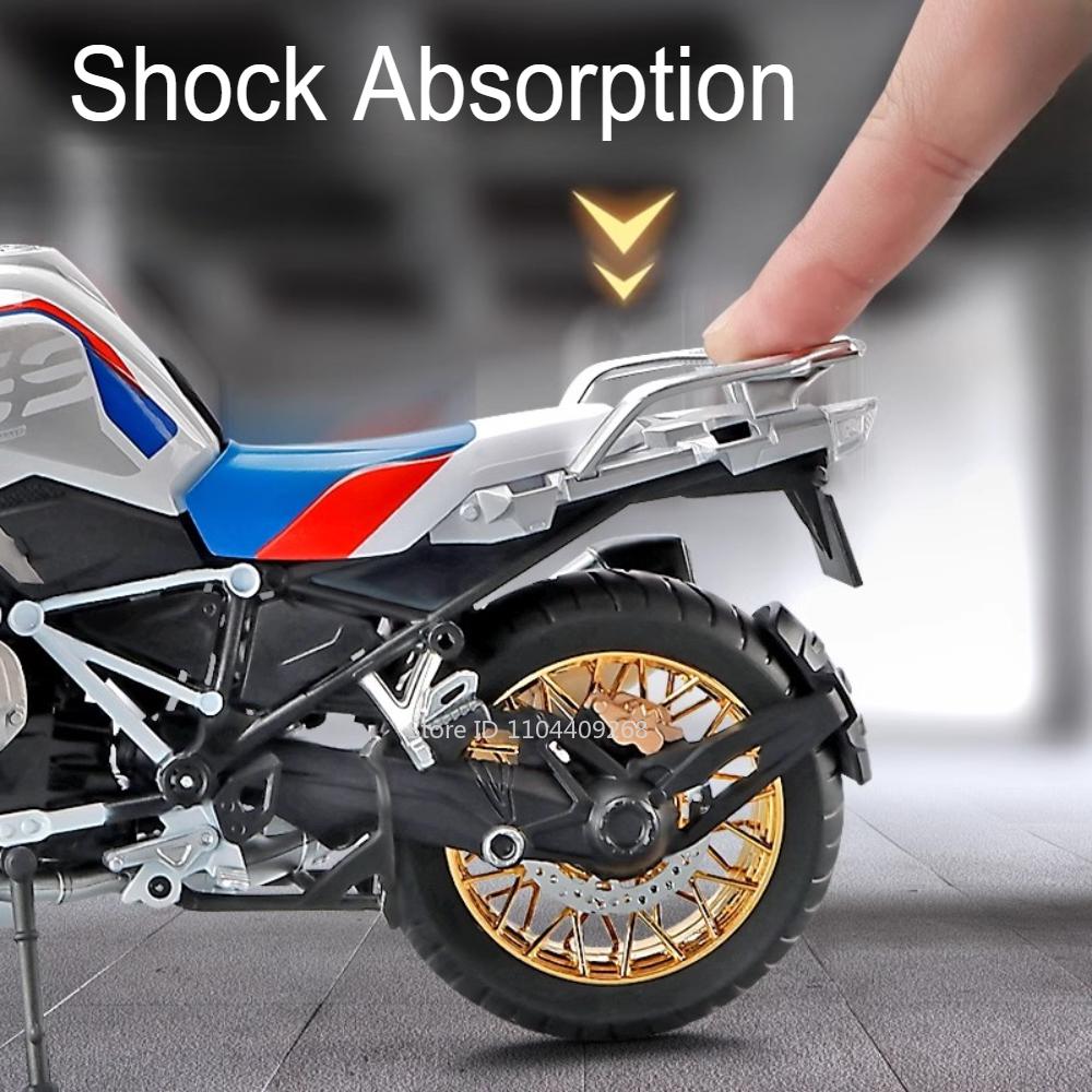 Large Size 1:9 R1250 GS RR1000 Motorcycle Model Toy Car Alloy Body Cool Light Shock Absorption Motorbike Models Ornaments Gifts
