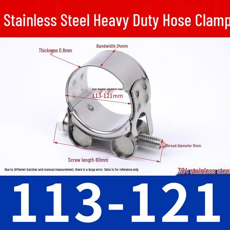 304 Stainless Steel European-Style Heavy-Duty Worm Drive Hose Clamp