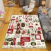 Christmas Rug  Santa Playroom and Bedroom Plush Carpet Non-slip  Soft Play Mat Bed Area Rug Parlor Decor