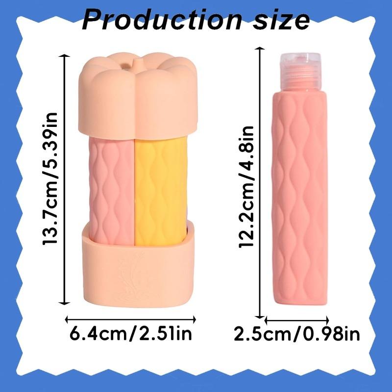 4 in 1 Silicone Travel Bottles Set Dispenser Bottle Leak Proof Portable Refillable Containers for Shampoo Lotion Toiletries