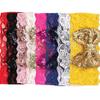 Barn Baby Girl Paljett Spets Bowknot Hårband Blinkande Turban Pannband Pannband