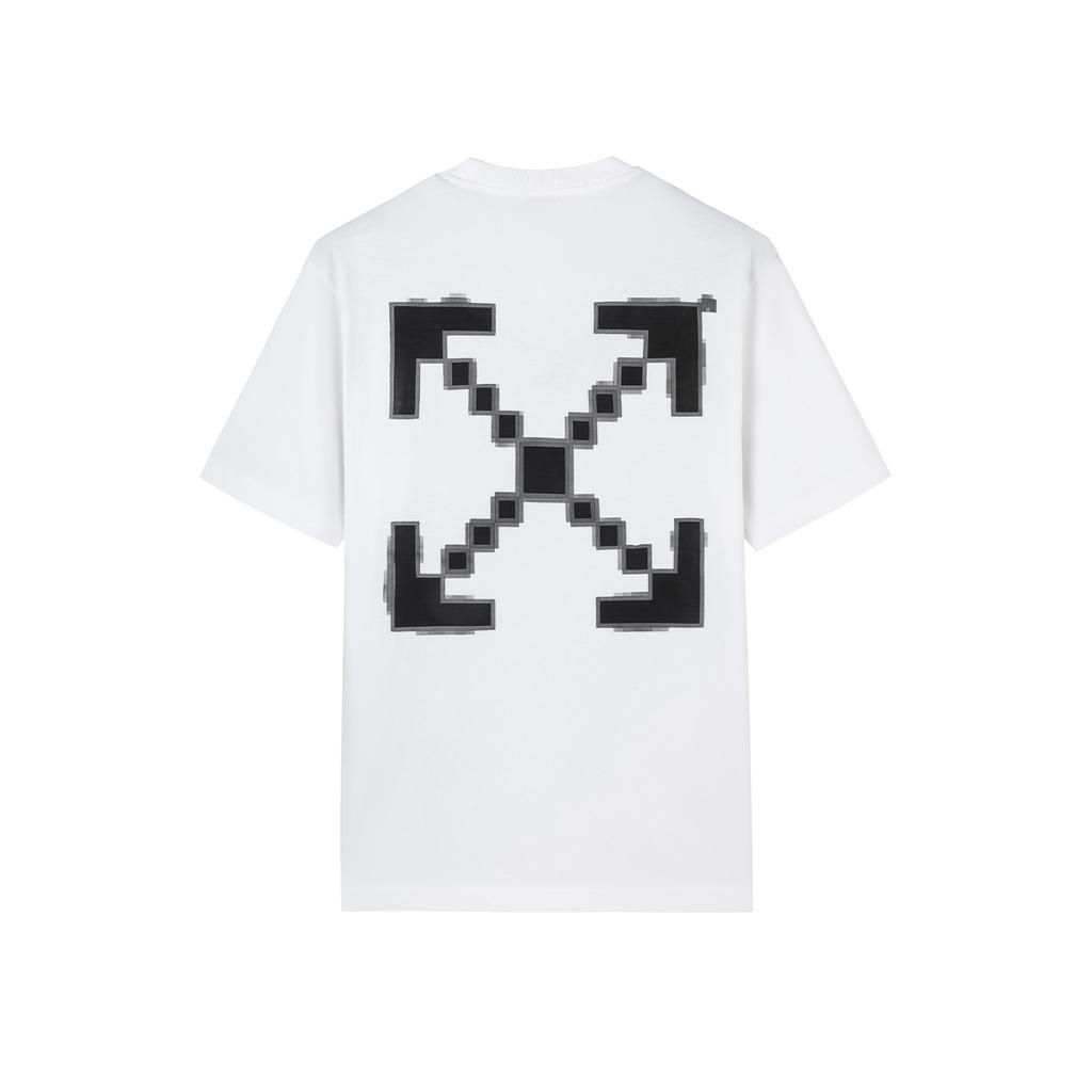 Off-White SS26 Vintage American Hand-Painted Distressed Portrait Print Design Fashion Light Luxury Trendy Versatile Short Sleeve T-Shirt OFFTEGLOG777Q