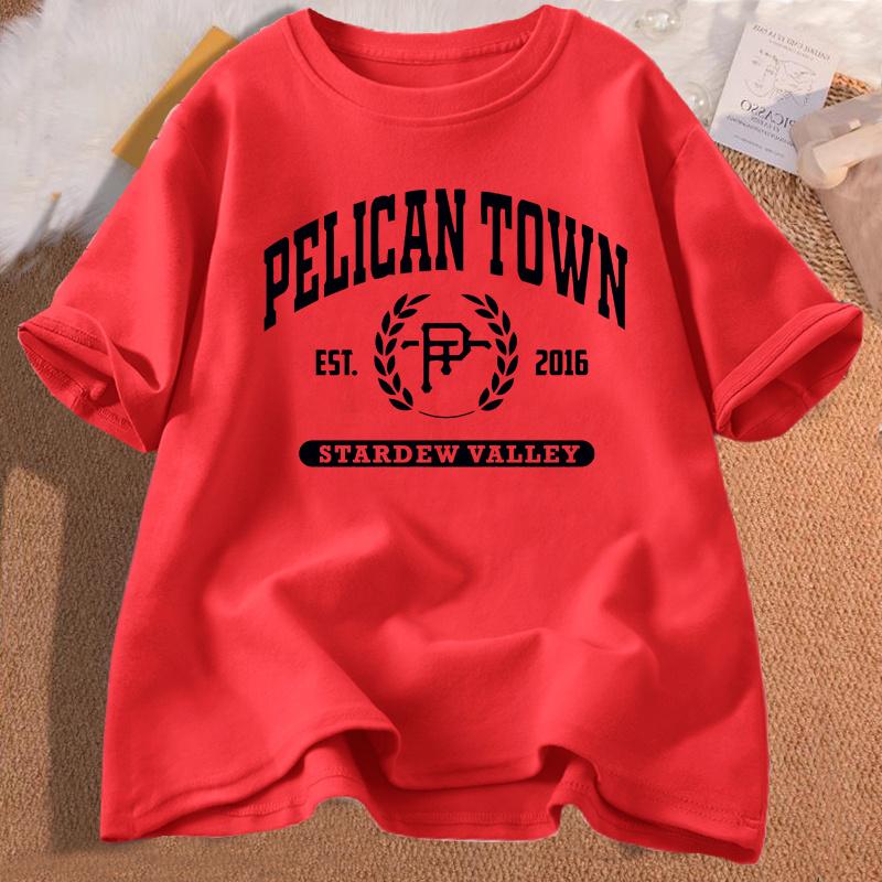 

Pelican Town TShirt Stardew Valley Tee Women Print T Shirt Top Women Aesthetic Clothing Tshirts Cotton Short Sleeve Female Tee S