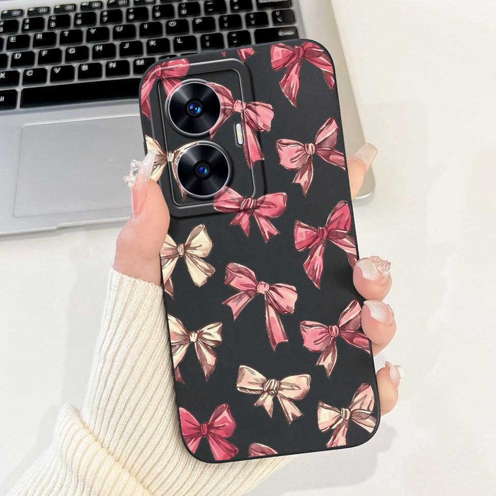 For Realme C55 Case RMX3710 Silicone Cute Cat Fashion Butterfly Flowers Love Painted Cover For Realme Narzo N55 Phone Case Funda