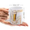 1pc 11oz Double-Sided Printed Beer Lover Mug, Funny Ceramic Cup for Daily Coffee or Tea, Ideal Gift for Friends and Party Moments