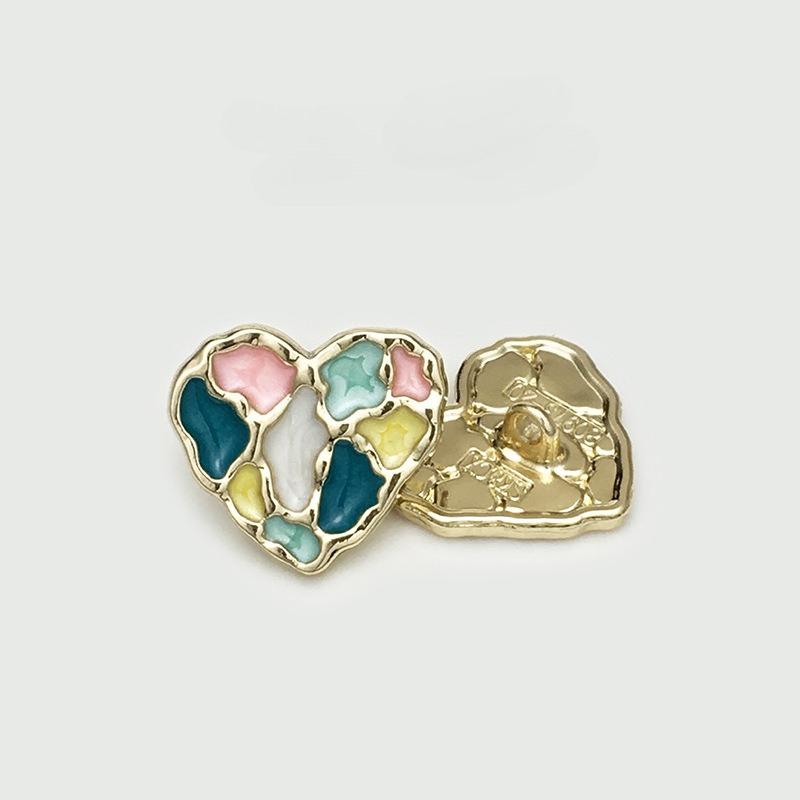 10PCS Of National Style Enamel Colorful Metal Buttons Burnt Blue Palace Oil Square Flower Clothing Button