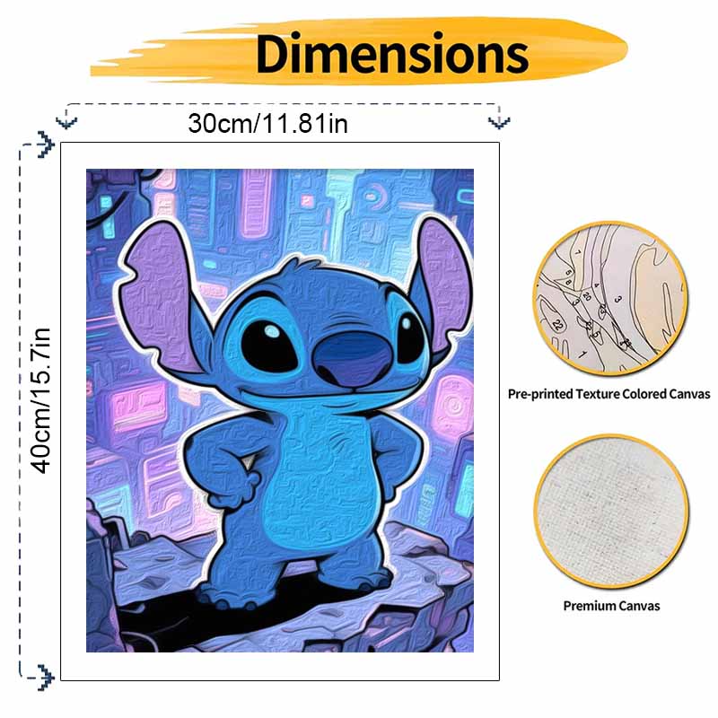 Disney Stitch Oil Painting Kit Digital Painting Art Handmade Diy Home Room Decorations