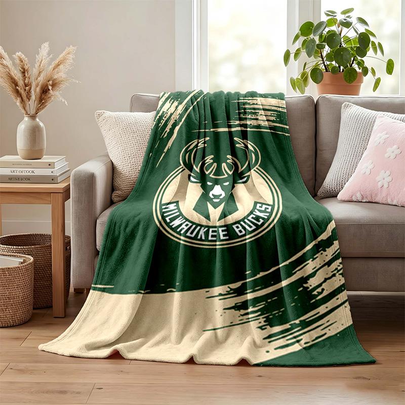 Milwaukee Bucks blanket Flannel Blanket Soft Cozy Plush Throw for Sofa Bed Lightweight Home Decoration Gifts for Christmas various holidays