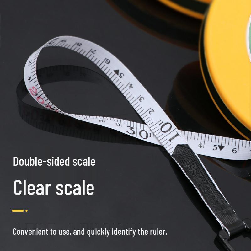 Durable, Waterproof Tape Measure Set: 50m, 30m Soft, 100m Fiber, Double-Sided Construction Ruler.