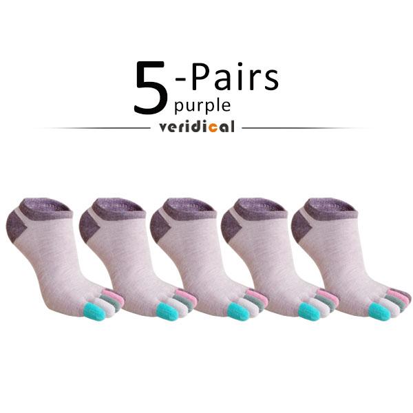 5 Paar Zehensocken Unsichtbar Reine Baumwolle Bunt Flacher Bund Lässig Weich Atmungsaktiv, Deodorant, Unsichtbar 5 Finger Harajuku Socken