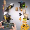New 1/64 Mini Alloy Forklift Simulation Remote Control Engineering Vehicle Dual Remote Control Can Be Controlled By Mobile Phone