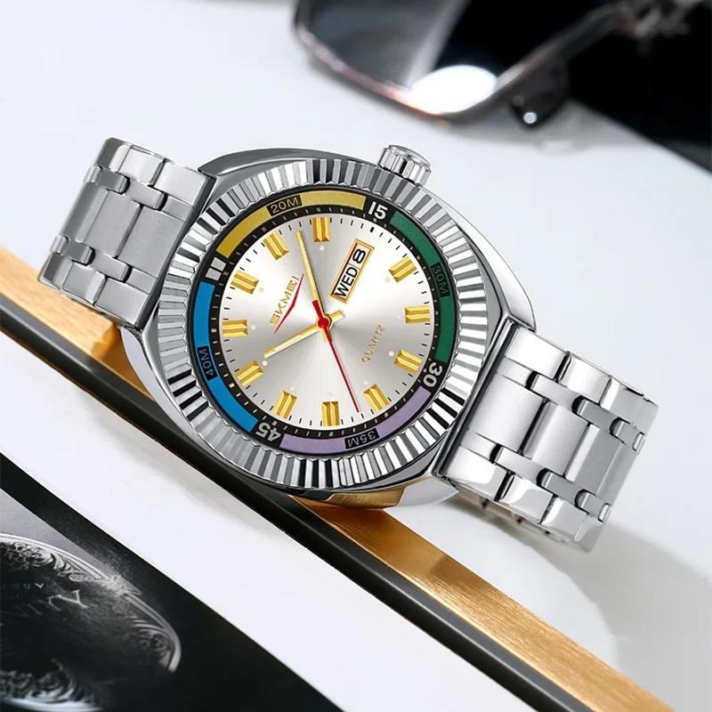 SKMEI Business Fashion Design 3Bar Waterproof Time Week Date Wristwatch Movement Quartz Watches