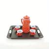 5Pcs/set Miniature Tea Set Model, Creative Red Kettle and Cups, Decorative Mini Scene Display, Collectible Model Kit
