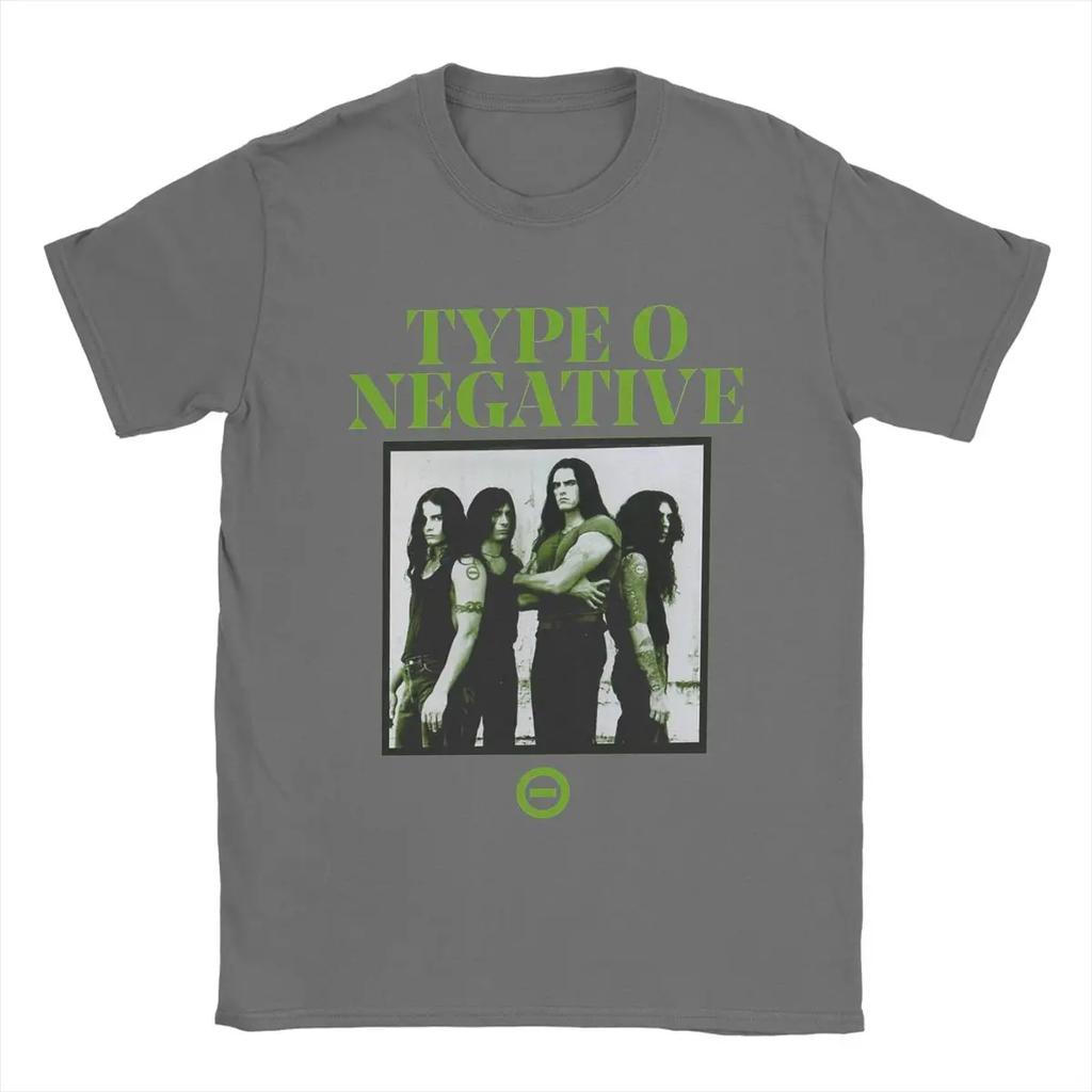 Herren T-Shirt Typ O Negative Lustige Baumwoll-Tees Kurzarm T-Shirt O-Ausschnitt Oberteile Sommer