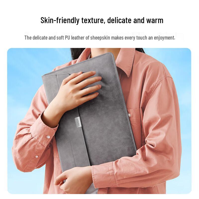 Ugreen 14-inch PU Leather Laptop Sleeve & Stand