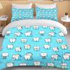 Cute Cartoon Teeth Print Bedding Set Duvet Cover 1 Duvet Cover 2 Pillowcases Adult And Children Bedding Set Luxury Bed Cover Set