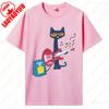 Pete The Cat Rockin T Shirt Funny Women Tshirt Kawaii Retro Trend Cool Street T Shirts High Quality Cotton Tees Camisetas Mujer
