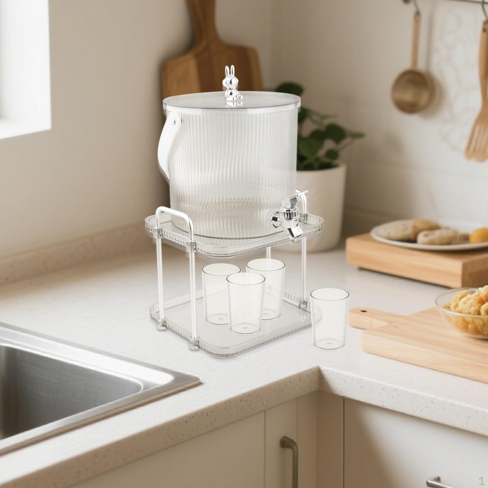 

Диспенсер для напитков, прозрачный, с 4 чашками, кувшин для воды, контейнер для свадьбы