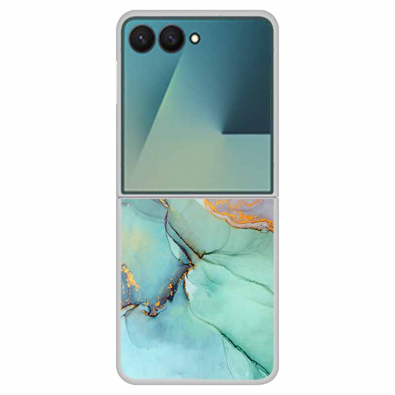 Funda For SAMSUNG Z Flip 7 Cases Marble Clear Hard PC Phone Back Cover for Galaxy Z Flip7 5G Back Cover ZFlip7 Transparent Shell