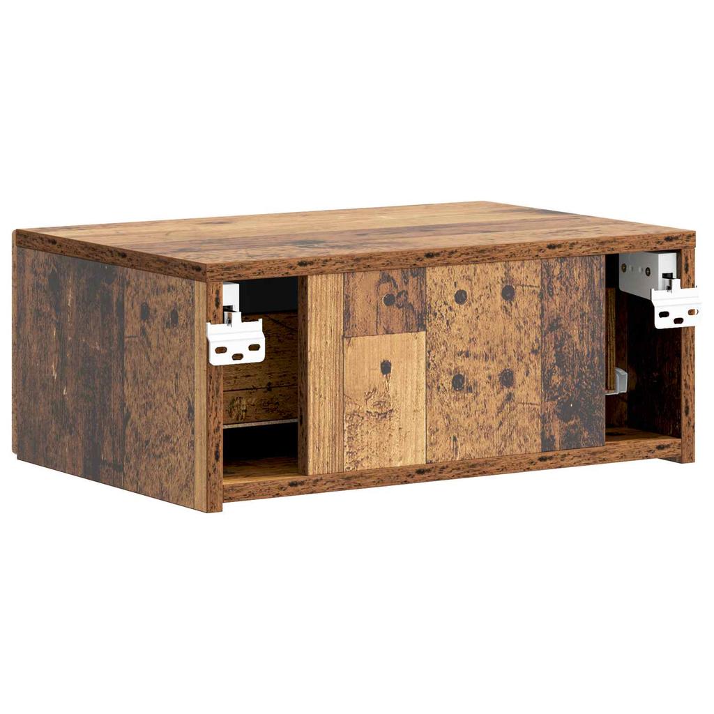 Wall Mounted Nightstand Reclaimed Wood Look 49 x 34.5 x 20 cm