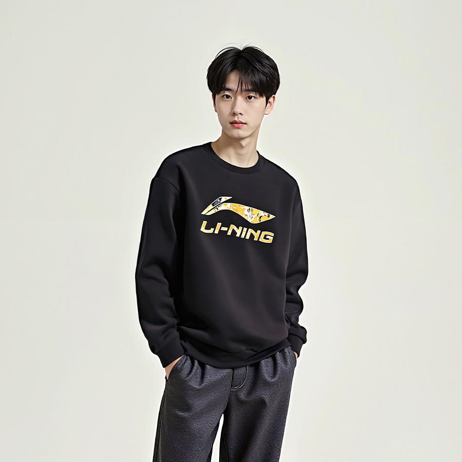 Felpa Girocollo Versatile alla Moda Li Ning Vestibilità Larga Unisex felpa AWDVH35-7