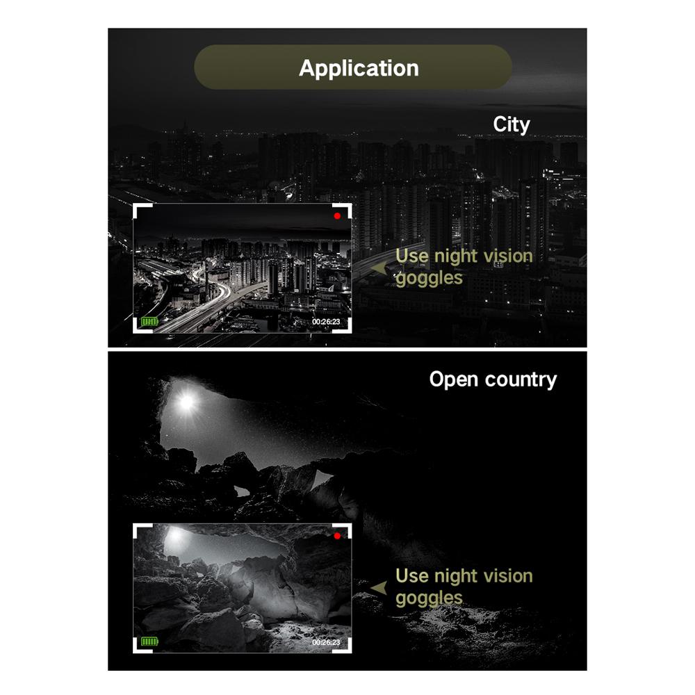 1080P Portable Night-Visions Device Day Night Use Photo Taking Video Recording 4X Digital Zoom Monocular Scope 5MP 8MP 12MP Photo Resolution 7 Levels