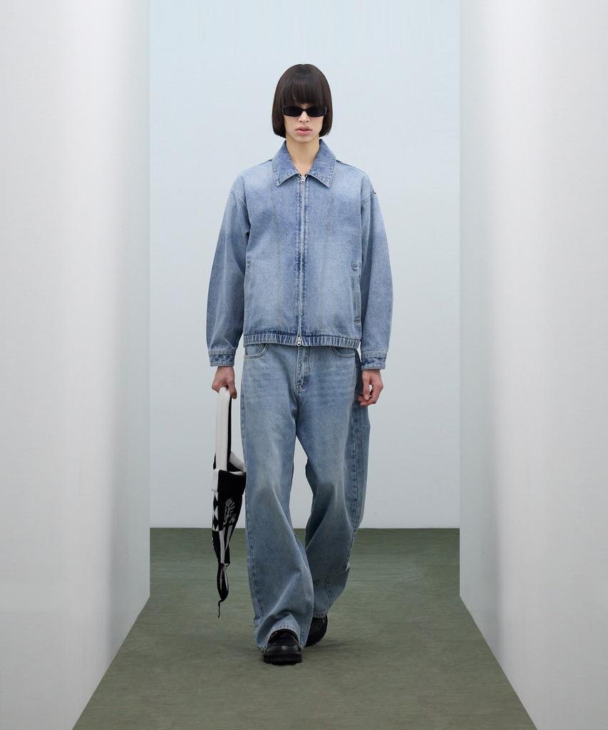 Standarderror 87-Stan118 [Classic] Florence Vintage Washed Minimal Denim Jacket Light Indigo