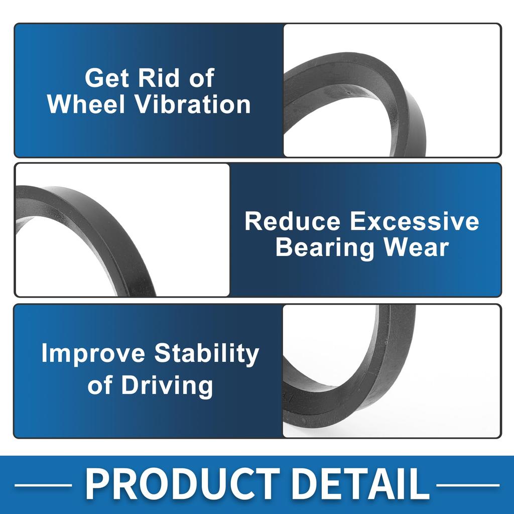 En ABSOPRO 66.6mm till 54.1mm Hjulnavcentrisk Ring Svart Polykarbonat Hjulcentrumaxel Stötdämpning Navring 4st