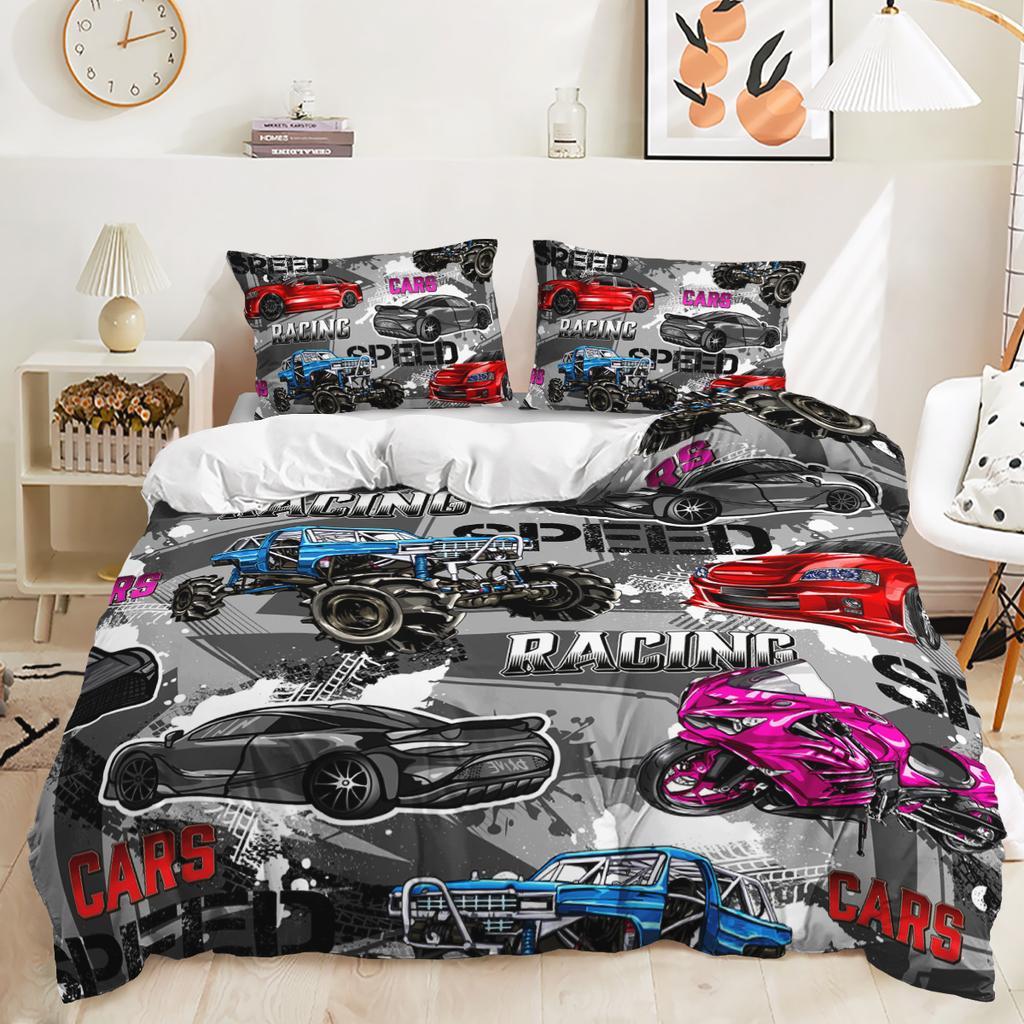 Far de navă Mașină Model de imprimare digitală 3D Husă de pilotă Față de pernă Set de lenjerie de pat pentru dormitor