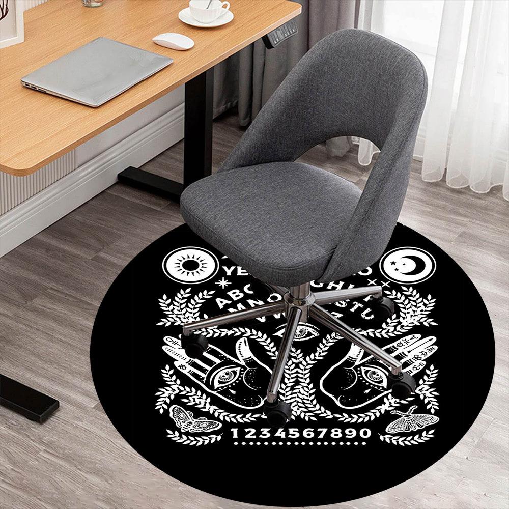 1PC Ouija Board Palmistry Esotericism Round Chair Mat Area Rug - Non-Slip, Floor Mat for Office, Bedroom, Home Decor Christmas Gift C0528112