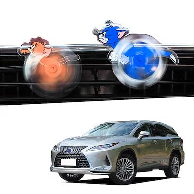 (2 Combinations) Tom & Jerry Interior Decoration Vent, Cat and Mouse Car Decoration Vent,
