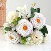 Simulation  Flower  Bouquet Romantic Round Rose Artificial Bouquet Wedding Home Living Room Interior Decoration Photo Props