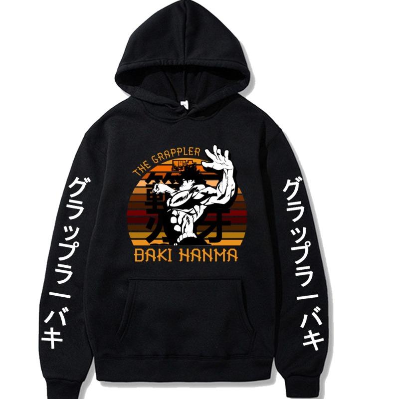 Hanma Baki Japanese Animation Hoodies Men Fashion Long Sleeve Sweatshirts Women Casual Streetwear Pullovers Sudaderas