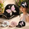 Sequined Butterfly Shiny Baseball Cap Rhinestones Peaked Cap Fashion Women's Sun Hat Summer Spring