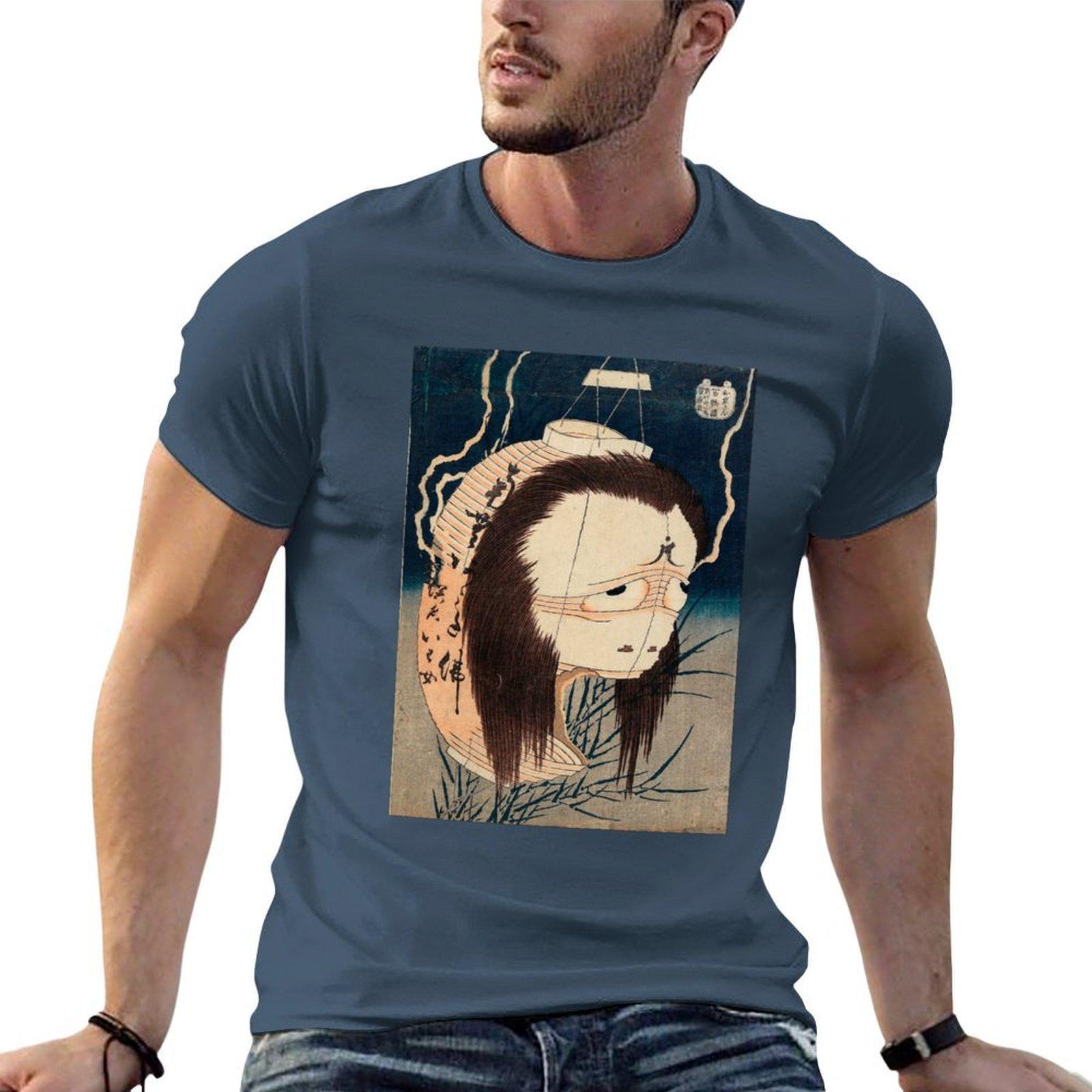 The Lantern Ghost Iwa Painting By Hokusai Tshirt Soft Cotton Print Tshirt S