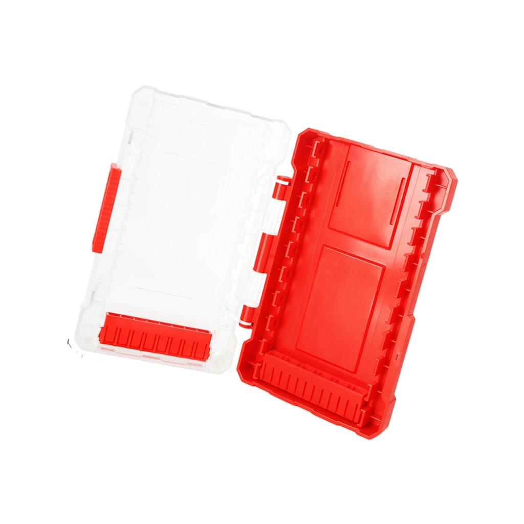 Bohrer-Organizer-Box Herausnehmbare Fächer Robuster Kunststoff Werkzeugaufbewahrungskoffer Tragbares Design Rutschfester Boden