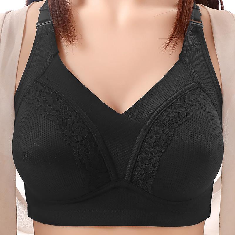 Women's underwear summer thin gathering anti-sagging middle-aged and elderly bras 10 to 10 years old without steel ring mother grade