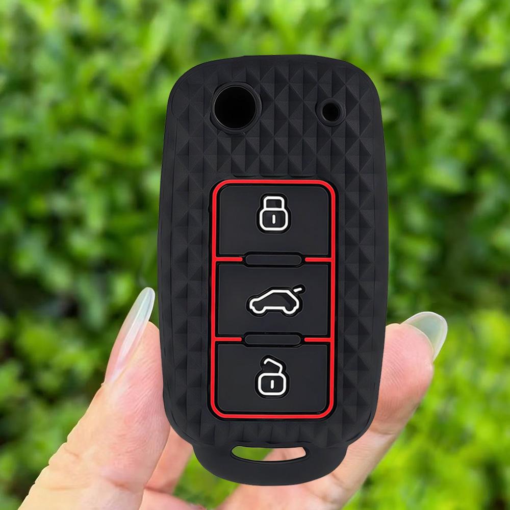 

Fashion Silicone Car Key Cover For VW Volkswagen Polo Tiguan Passat B5 B6 B7 Golf 4 5 6 MK6 Jetta Lavida Skoda Octavia A5 Seat чёрный