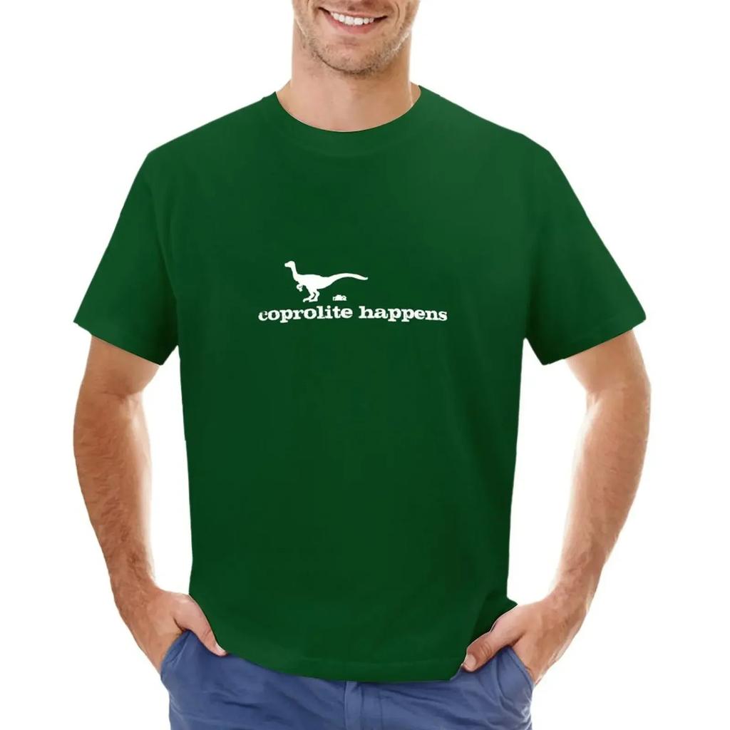 Coprolite Happens-white T-shirt sweat Aesthetic clothing tops designer t shirt