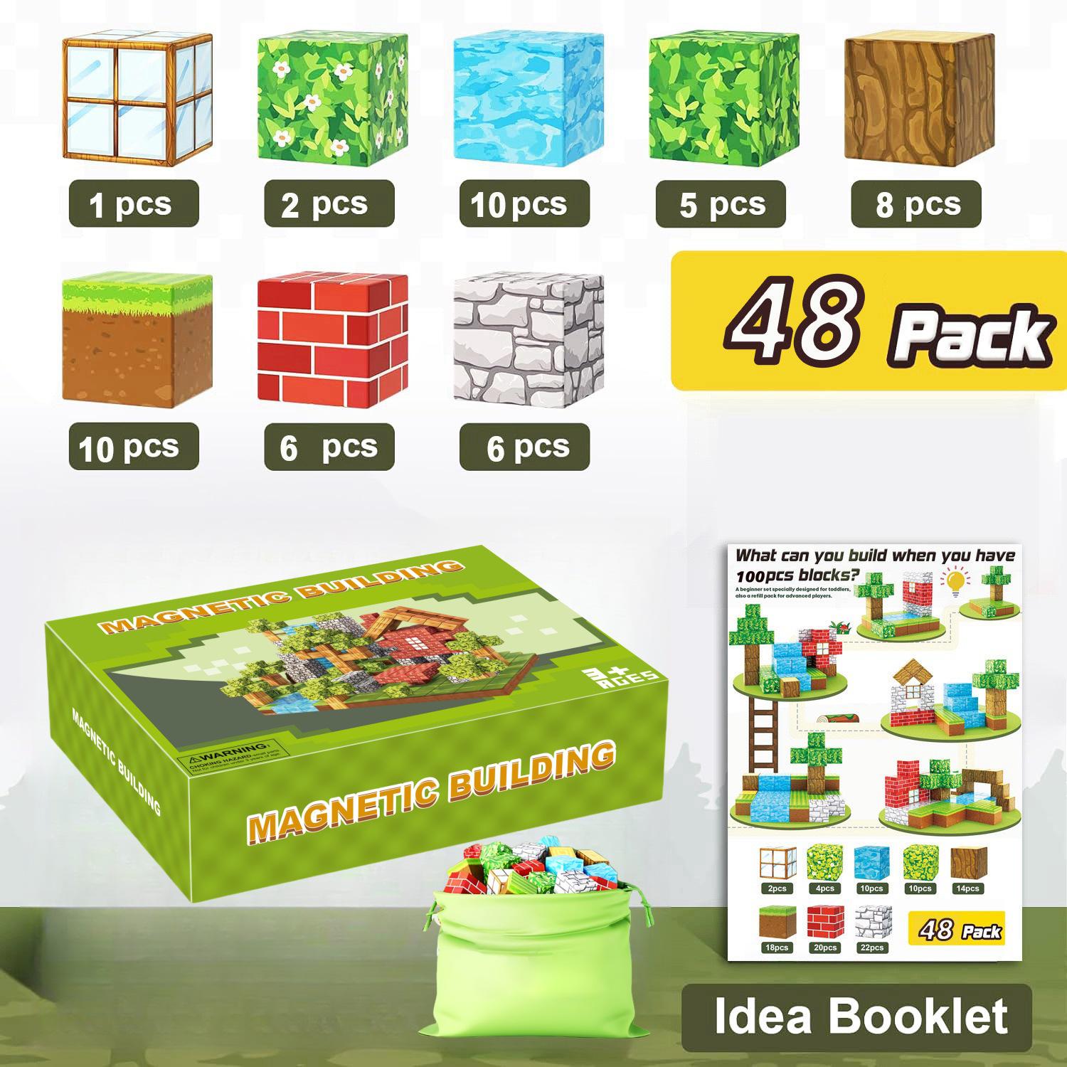 

My Block World Children s Magnetic Cubes Set - Primeval Forest