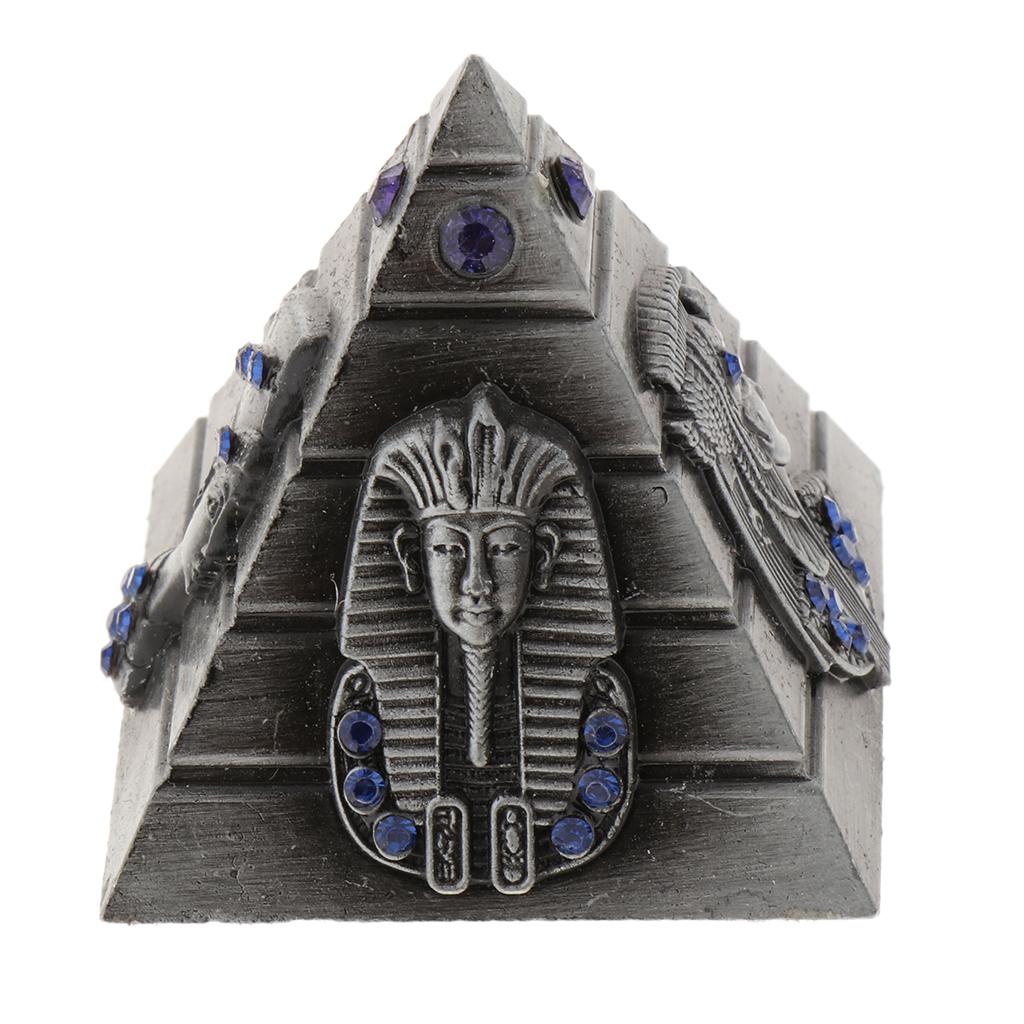 Vintage Metal Egyptian Pyramids Building Model Pyramid Statues Home Desktop Decoration Office Cafe Ornaments Travelling Souvenir