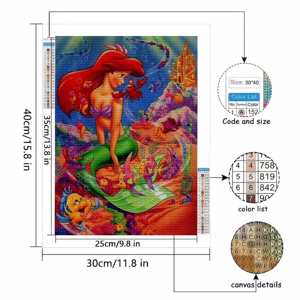 5D Diy Diamond Painting Mermaids and Lobsters Full Drill Rhinestones Mosaic Embroidery Handmade Products Home Decor Gift