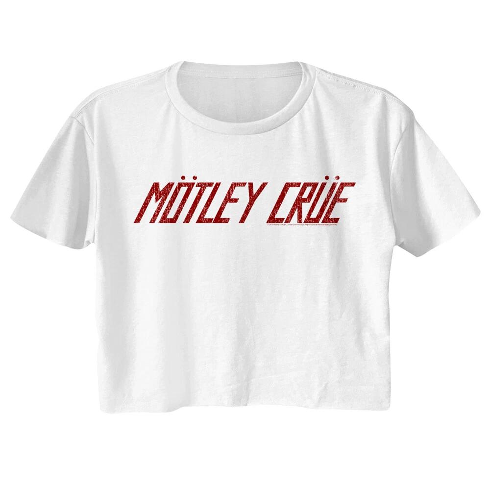Motley Crue Band Name Logo Women s Crop Top T Shirt Metal Music 2XL