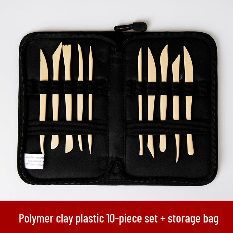 8-Piece Polymer Clay Sculpting Tool Set - Handmade Plastic Embossing Knives for DIY Projects