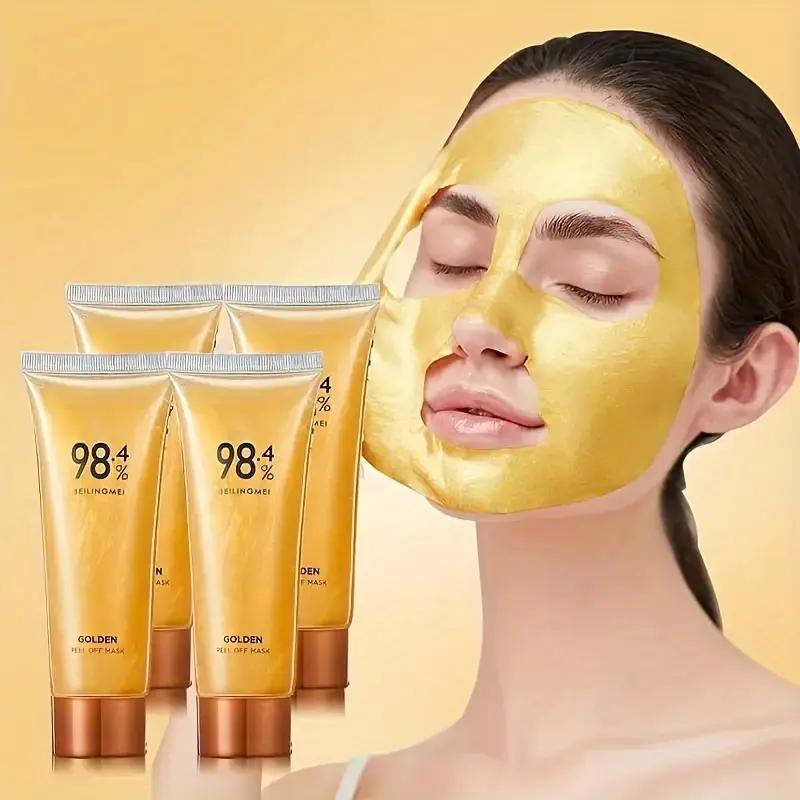 Gold Foil Peel-Off Mask 24k Gold Foil Peel-Off Masque Firming Facial Mask for Rough Large Pores for Women Deep Cleansing Skin