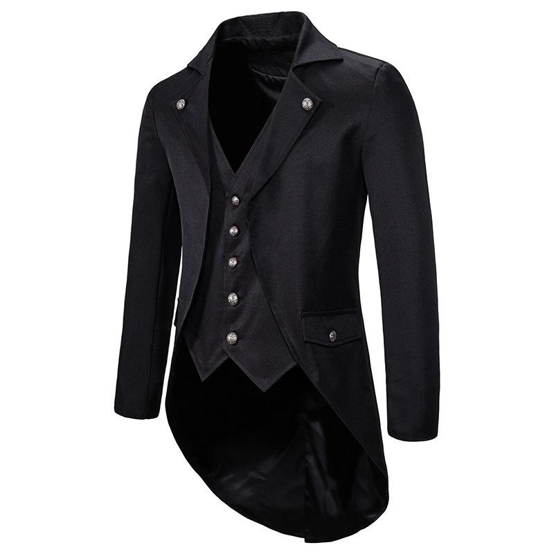 Mens Vintage Tuxedo Tailcoat Halloween Cosplay Stage Performance Suit for Adults