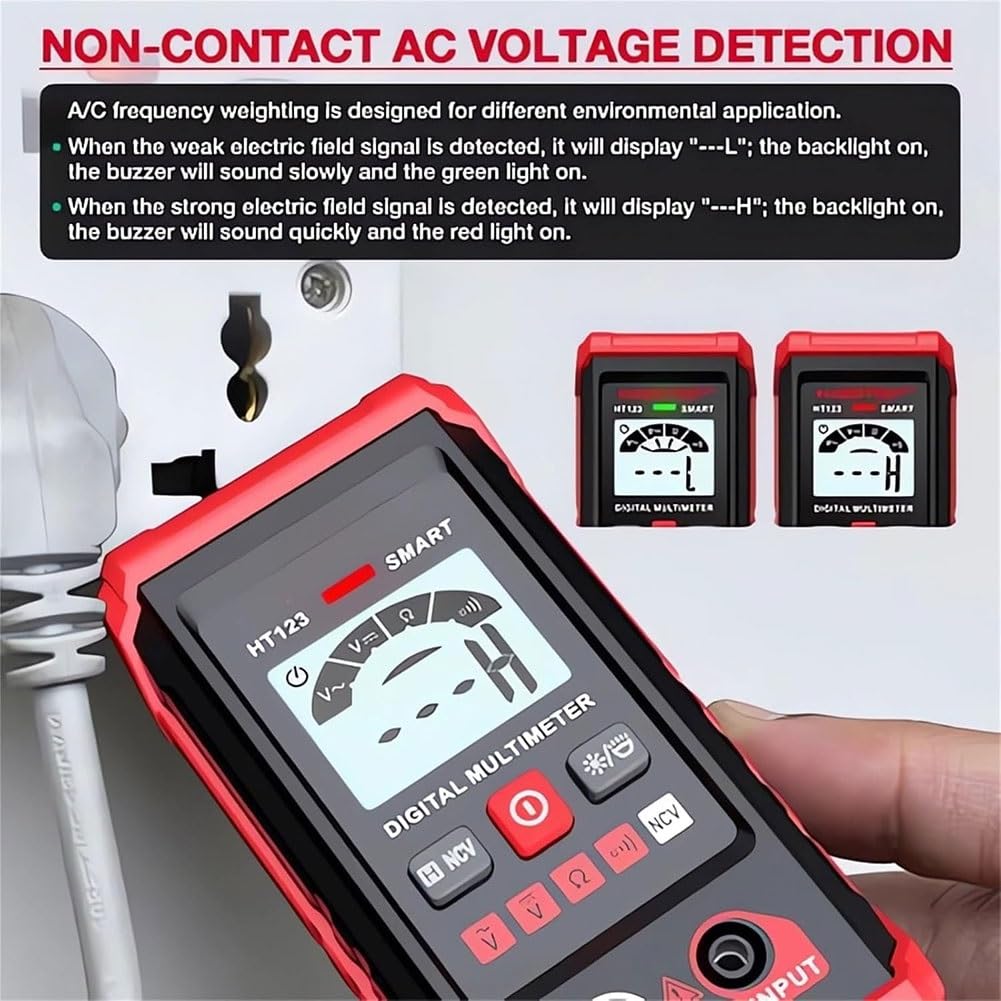 Digital Smart Multimeter, Automatic Digital Multimeter Tester, Electric Meter Tester Tool Smart Measurement, Non Contact Volt DC Amp Meter Tester