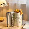Niche Design Desktop Decor Book Shaped Flower Pot, Creative Planter with Ladder Puppy And Bird for Decorative Small Flowers Succulents & Plants,
