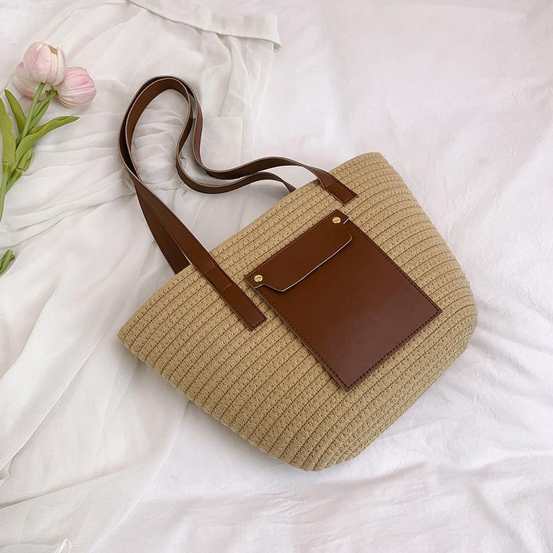 

Сумка из соломы Foreign, женская, большой емкости, 2025, новая, повседневная, универсальная, сумка через плечо, сумка для пляжа и отдыха на море