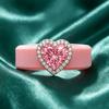 Eleganter Rosa Silikonring Funkelndes Rosa Herz Zirkonia,Leicht Kratzfest Stapelbar Valentinstagsgeschenk Ring Für Mädchen